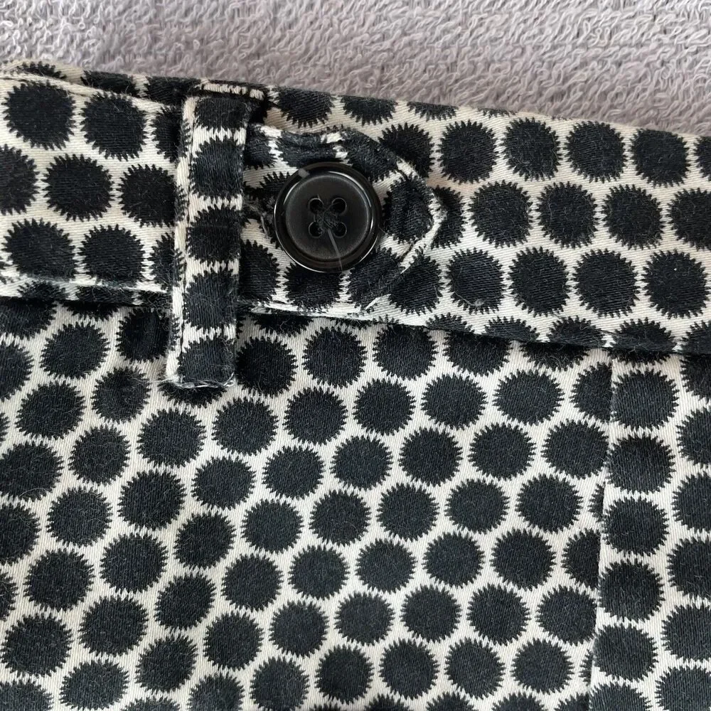 LAUNDRY Shelli Segal Bermuda Shorts Women's Size 8 Black / White Circles Stretch - Picture 15 of 16